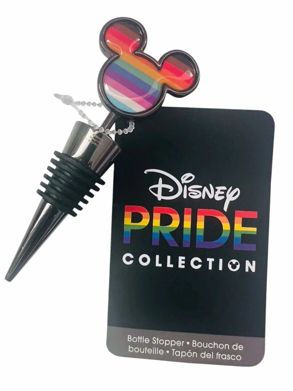 Disney Rainbow Stripe Mickey Wine Bottle Stopper